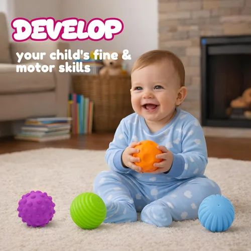Miniatura 3 de Juguetes Montessori para bebés de 3 meses en adelante, pelotas de bebé de 3 a 12 meses para bebés y niños pequeños de 3 meses, juego de múltiples