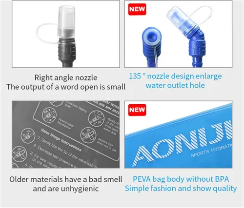 Miniatura 7 de Vejiga de hidratación de vejiga de agua de 34oz/51oz/68oz/101oz Depósitos de agua a prueba de fugas para mochilas/paquete de chaleco de correr