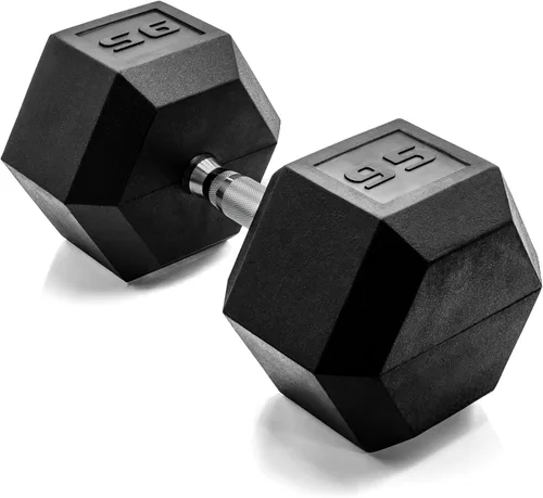 Miniatura 59 de CAP Barbell Peso de la mancuerna hexagonal recubierta, individual, 10-120 libras, múltiples opciones