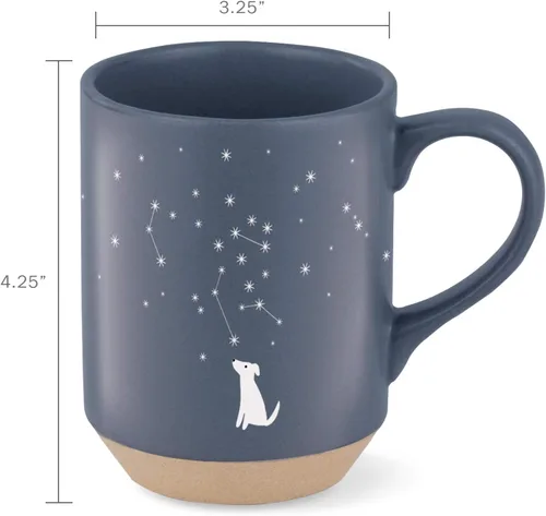 Miniatura 4 de Fringe Studio Celestial Dog - Taza de cerámica para perro, 12 onzas líquidas, azul marino, 429017 Perro celestial