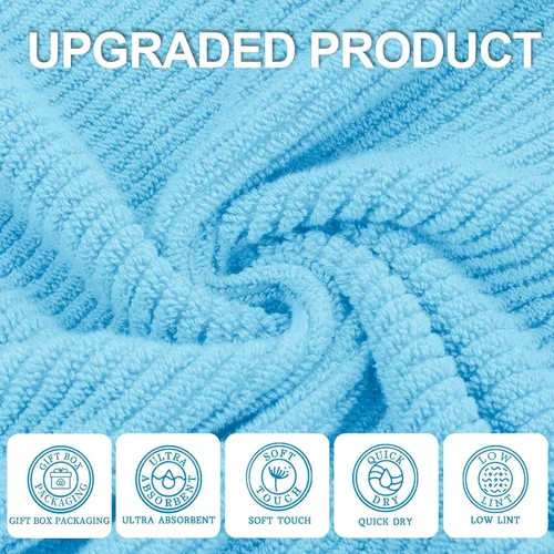 Miniatura 348 de VOOVA & MOVAS Toallas de mano blancas - 100% algodón Ligeras Gruesas Secado rápido Suaves Absorbentes, paquete de 4 piezas grandes de 18