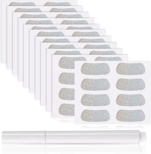 Miniatura 8 de Sumind 24 pares de tiras para los ojos deportivos, tiras transpirables con 1 lápiz blanco para fanáticos del béisbol, fútbol, sóftbol en el día