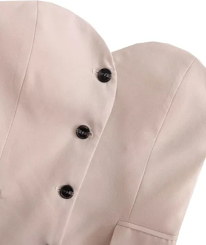Miniatura 5 de Chaleco de traje sin tirantes para mujer, chaleco formal con botones en la parte delantera, chaleco con bolsillos