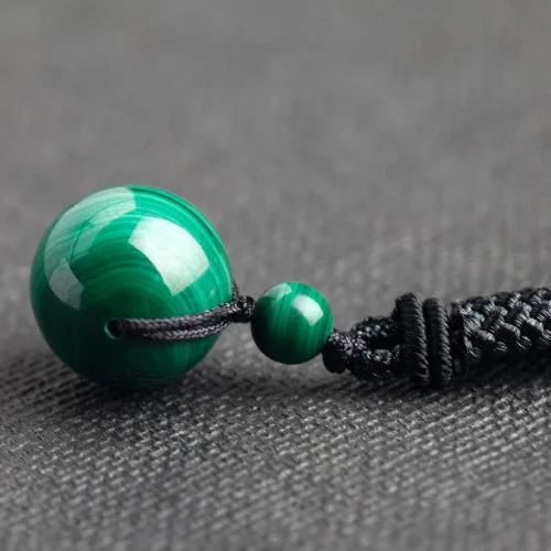 Miniatura 16 de iSTONE Collar unisex con dije de cuentas redondas auténticas, cadena de cuerda negra de 24 pulgadas para hombres y mujeres