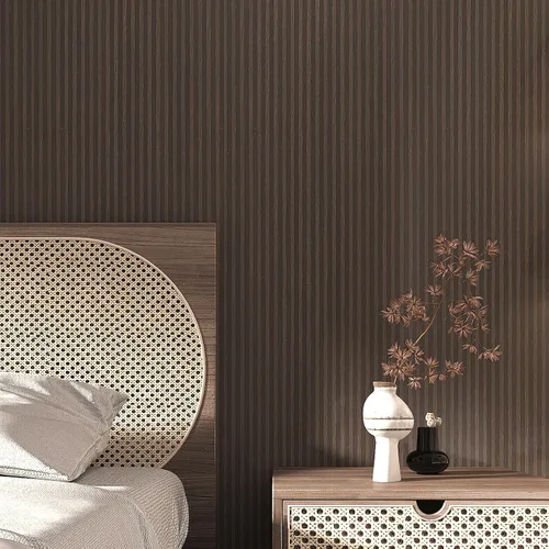 Miniatura 6 de VaryPaper Papel de contacto de madera marrón oscuro, papel tapiz de rayas de madera para pared de dormitorio, extraíble, autoadhesivo, impermeable