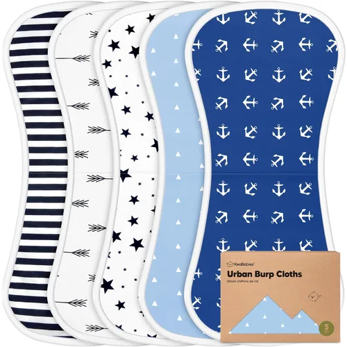 Paños orgánicos para eructos para bebés niños y niñas, paquete de 5 paños de algodón súper absorbentes para bebés, trapos suaves y afelpados para