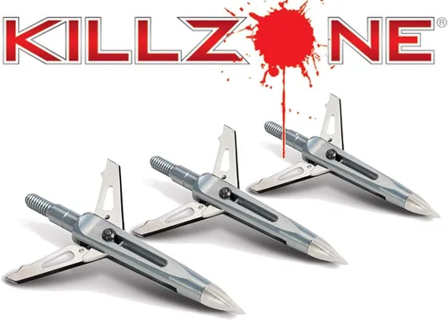 Miniatura 3 de New Archery Products Killzone 2 Blade - Puntas de flecha mecánicas de despliegue trasero para caza con arco con diámetro de corte de 2" y diseño