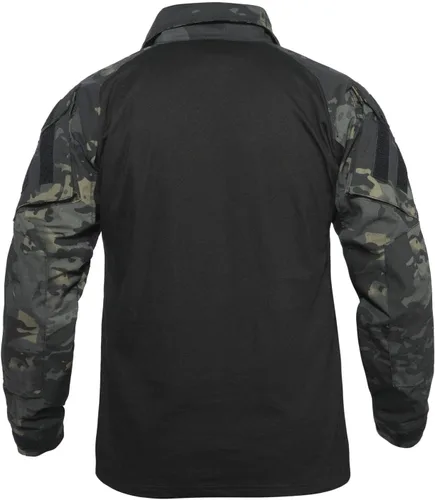 Miniatura 3 de YEVHEV G3 Camisa de camuflaje con coderas para hombres, uniforme táctico de caza, equipo de paintball Negro camuflaje/ volt/ blanco
