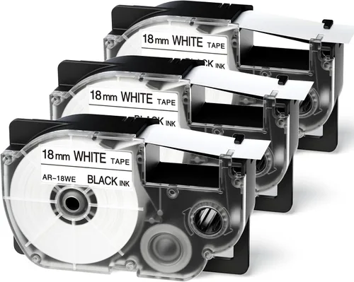 Miniatura 8 de XR-9X4 Reemplazo para Casio Label It Tape Clear 0.354 in 3/8 pulgadas XR-9X2S XR-9X Tinta negra en cinta transparente para etiquetadora Casio EZ