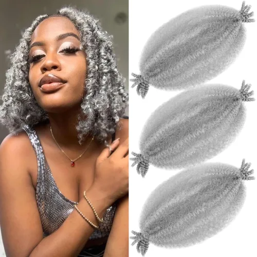 Miniatura 18 de Cabello afro trenzado elástico de 24 pulgadas, cabello Marley para rastas sintéticas, cabello trenzado estilo Marley Twist color rojo burdeos