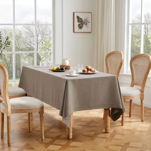 Miniatura 20 de ZeeMart Mantel Básico de Lino Texturizado, 52 x 70 Pulgadas Natural, Mantel Rectangualr de Estilo Granja Beige, Manteles de Lino Resistente a