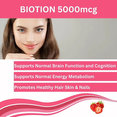 Miniatura 2 de Greenfield Nutritions - Gomitas de biotina halal con vitaminas para cabello, piel y uñas, apoya el metabolismo de la grasa, el crecimiento