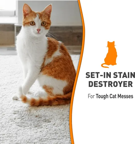 Miniatura 3 de Nature's Miracle Destructor de manchas instalado, 1 galón, para desorden de gatos, fórmula Oxy con aroma a naranja