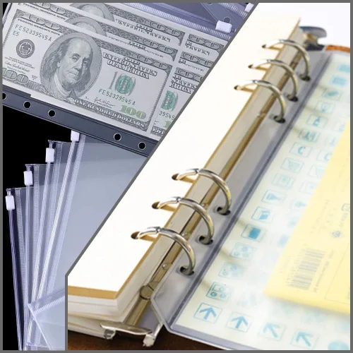 Miniatura 6 de Funda de PVC suave transparente A5 para cuaderno y 10 bolsas de hojas sueltas A5, cubierta de hojas sueltas, cubierta de carpeta personal de hojas