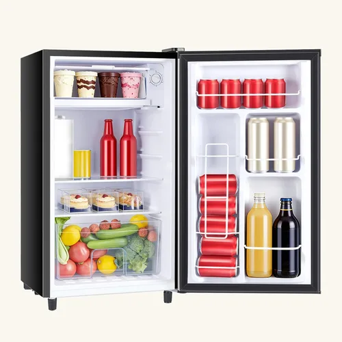 Mini refrigerador con congelador, mini refrigerador de 3.2 pies cúbicos, refrigerador pequeño para bebidas con termostato ajustable, para