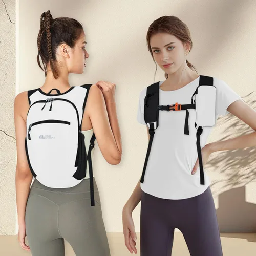 Miniatura 2 de Mochila de senderismo 10L/15L, pequeña, ligera, plegable, para viajes, plegable, resistente al agua, para mujeres y hombres (Blanco, 10L)