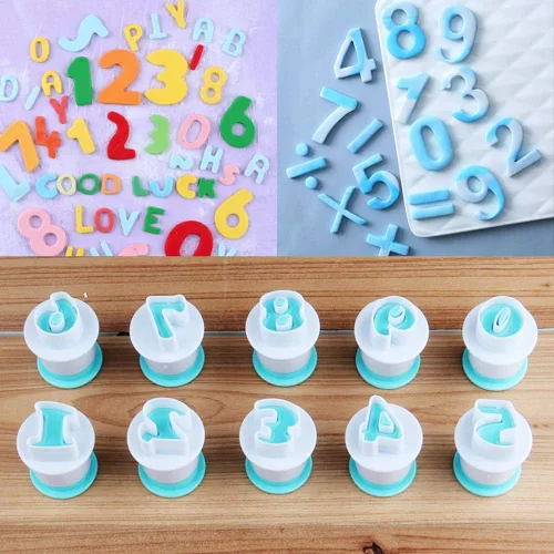Miniatura 7 de BENBO - Juego de moldes para tartas con números de letras del alfabeto, 36 piezas para fondant, azúcar, manualidades, sello de galletas, impresión