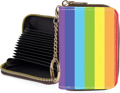 Miniatura 14 de Tarjetero de crédito para mujer, pequeña cartera RFID con cierre de llavero, bonita cartera de piel sintética, Huellas de patas en blanco y negro