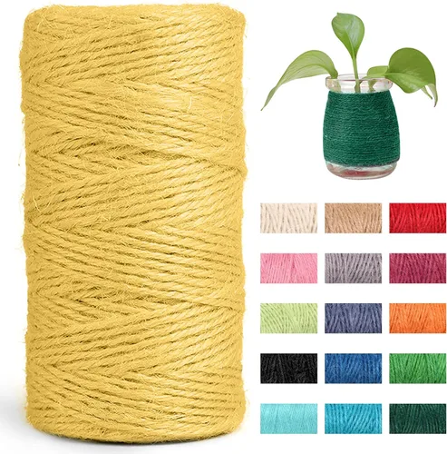 Miniatura 17 de JeogYong Cuerda de yute de 0.079 pulgadas, 328 pies de grosor, cuerda de yute natural de 3 capas para manualidades, envoltura de regalos, embalaje