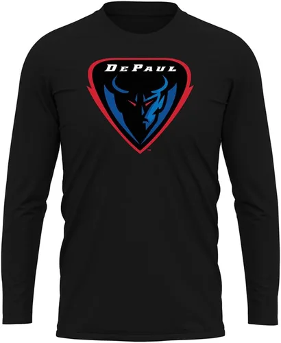 Miniatura 17 de Camisa deportiva de manga larga oficial de la NCAA Collegiate para hombre, colección negra con logotipo primario