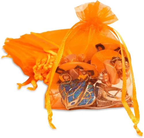 Miniatura 48 de TheDisplayGuys - Paquete de 48 bolsas de regalo de organza transparente negra de 2 x 2-3/4 pulgadas con cordón, bolsas de regalo para joyas, bolsas