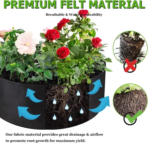Miniatura 3 de Cama de jardín elevada de tela, macetas elevadas para plantas al aire libre, bolsa rectangular de cultivo de jardín para hierbas, flores y verduras