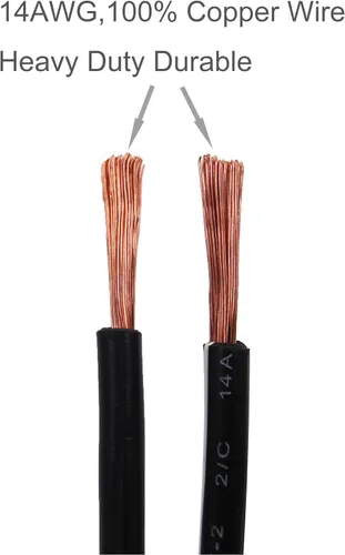Miniatura 5 de Adaptador de Encendedor de Cigarrillos Macho de Servicio Pesado 14AWG 20A Cable de Alimentación con Cable de 10 pies / 3.05m 14 AWG para Inversor