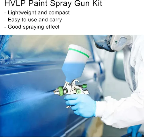 Miniatura 5 de HVLP Pistola pulverizadora de 0.055 in con boquilla reemplazable de 0.067 in 0.079 in, pistola pulverizadora de pintura de alimentación por gravedad