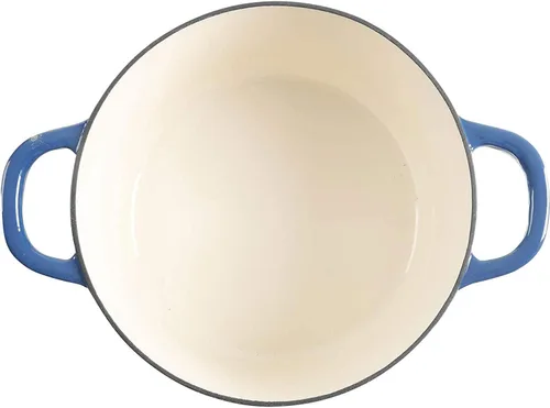 Miniatura 4 de Crock Pot olla para horno holandés de hierro fundido artesanal de 7 cuartos de galón, Sapphire Blue