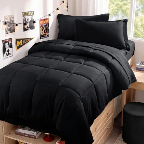 Miniatura 85 de JOLLYVOGUE Juego de edredón individual XL, cama ultrasuave en una bolsa, tamaño individual XL, 5 piezas, juego de ropa de cama certificado Oeko-TEX