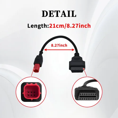 Miniatura 7 de Adaptador OBD2 de 6 pines para Honda Guzzi Kawasaki Suzuki Yamaha Ducati Piaggio Vespa motocicleta OBD cable de diagnóstico Euro5 de 6 pines