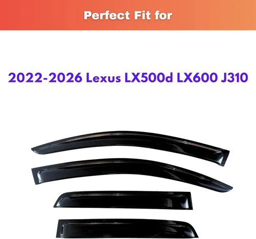 Miniatura 260 de KPY Visor de ventana compatible con Kia Soul 2009-2013, Protector contra lluvia de 4 unidades, deflectores de ventilación de ventana lateral