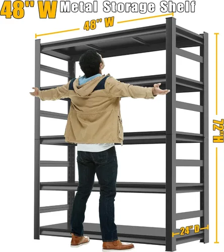 Miniatura 2 de Estantes de cocina de 48 pulgadas de ancho con gran capacidad de almacenamiento, estantes impermeables y resistentes al óxido, estante