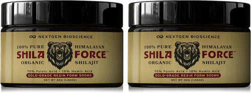 ShilaForce Shilajit - Resina orgánica del Himalaya cosechada en estado silvestre de grado dorado puro, 500 mg, 70% ácido fúlvico y 10% ácido húmico