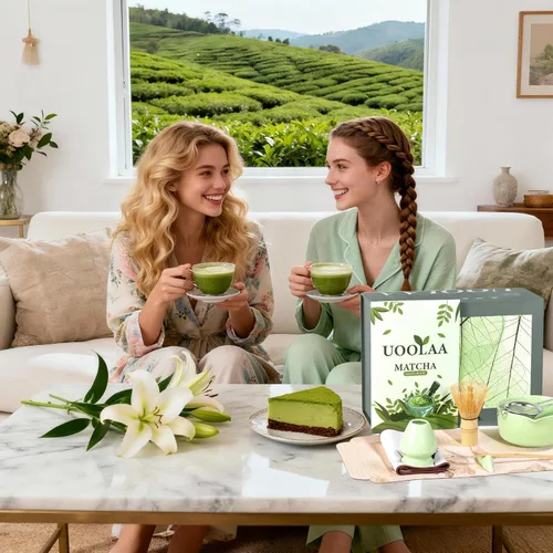 Miniatura 2 de Traditional Matcha Tea Set, 8-Piece Complete Matcha Kit Set with Chawan Ceramic Bowl with Spout, Bamboo Whisk and Holder, Scoop, Sifter, Tea Towel