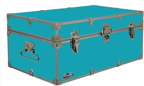 Miniatura 12 de C&N Footlockers - Baúl Happy Camper de tamaño completo - Tronco de campamento de verano #1 - Fabricado en los Estados Unidos - Reposapiés de acero
