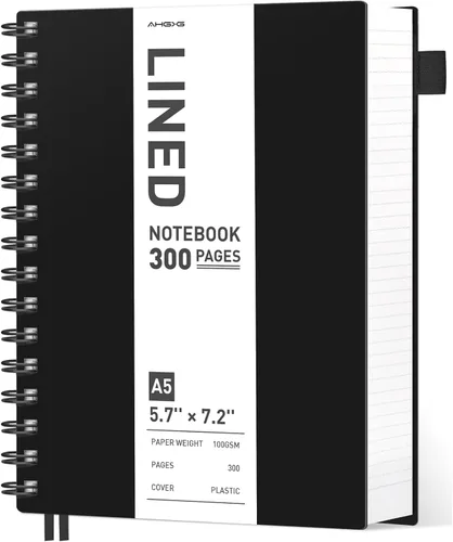 Miniatura 19 de AHGXG Cuaderno espiral rayado para universidad - Cuaderno espiral perforado A4 de 8.5" x 11", 300 páginas con páginas perforadas fáciles de rasgar