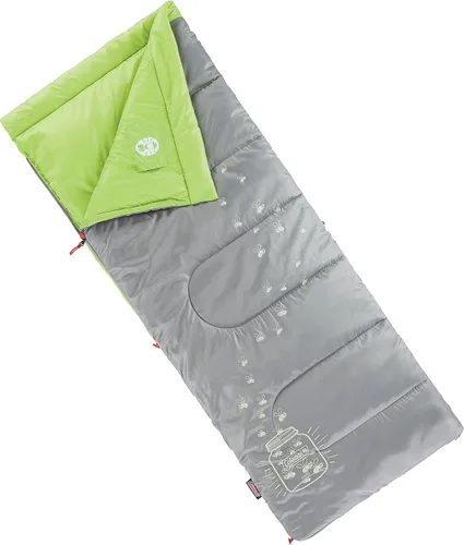 Coleman - Saco de dormir para niños de 45°F para niños de hasta 5 pies 5 pulgadas de altura, saco de dormir ligero y cálido para uso en Resplandor