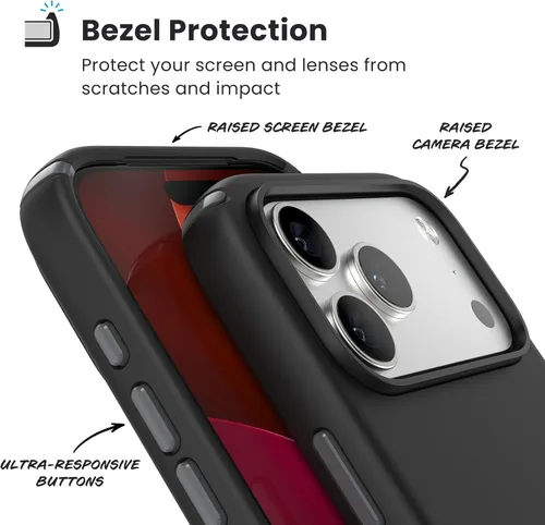 Miniatura 6 de Speck PRESIDIO2 PRO - Funda para iPhone 17, compatible con MagSafe, funda protectora delgada, color negro/gris pizarra/blanco