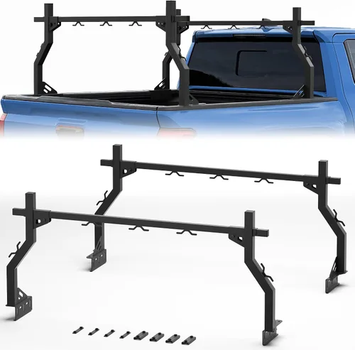 Miniatura 10 de Estante para cama de camioneta de tamaño completo, estante de carga de acero de 22.5 pulgadas con ancho ajustable, carga dinámica de 500LB, se