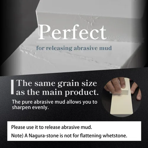 Miniatura 4 de Piedra de afilar FUKAMI Grano grueso 300 w/Nagura, 7.1" x 2.4" x 0.8" (Pro Power. Perfectamente compacto para uso doméstico), fabricado en Japón