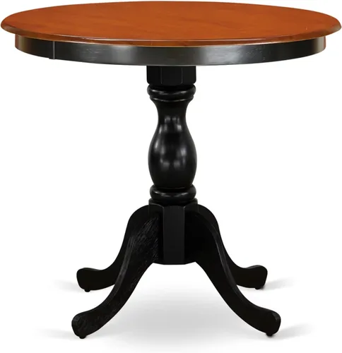 Miniatura 3 de East West Furniture ESSI3-BCH-21 - Juego de comedor de 3 piezas para espacios pequeños, contiene una mesa de comedor redonda con pedestal y 2 sillas