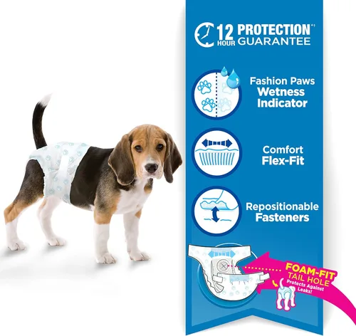 Miniatura 3 de Four Paws Wee-Wee - Pañales desechables y ajustables superabsorbentes para entrenamiento de orinal para perros, protección a prueba de fugas