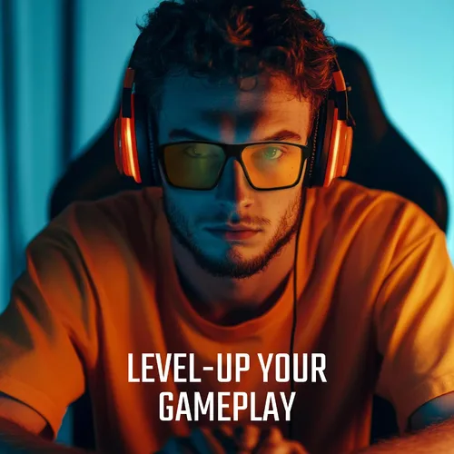 Miniatura 2 de Titan - Lentes de juego anti luz azul para hombre, protección UV400, bloqueo de luz azul para computadora, fatiga ocular Negro