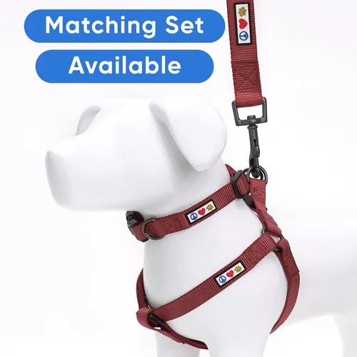 Miniatura 5 de Collar para mascotas Pawtitas, de 6 pies, de nailon, suave, ajustable, color sólido. El collar y arnés a juego para perros y cachorros se venden por