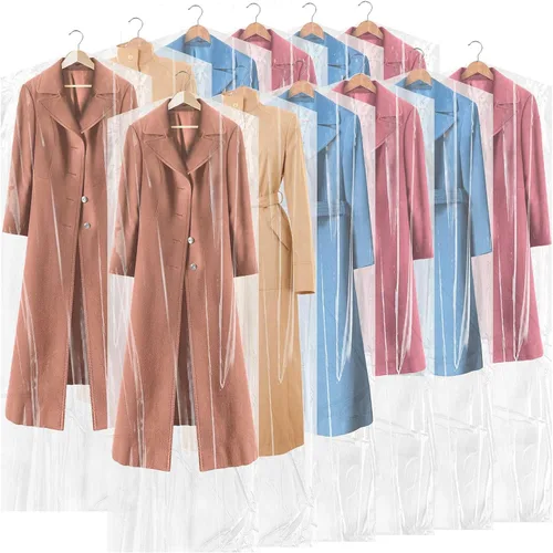 Miniatura 9 de Patelai 40 bolsas de ropa extra largas de 72/40 pulgadas para vestidos, bolsas de limpieza en seco para colgar ropa, tintorería, ropa de plástico