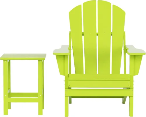 Miniatura 14 de WestinTrends Malibu HDPE - Silla plegable Adirondack de polietileno para exteriores, color negro
