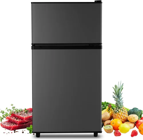 Miniatura 11 de WANAI Refrigerador compacto de 3.5 pies cúbicos de doble puerta con congelador, refrigerador pequeño con 7 modos TEMP, ahorro de energía, bajo ruido