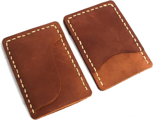 Miniatura 4 de Hand-made front pocket card holder, leather minimalist card, ultra-thin wallet, credit card holder, 3 card slots