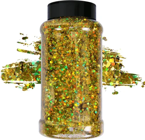 Miniatura 28 de TORC 1 Libra de Purpurina Blanca Iridiscente 16 oz Mezcla de Purpurina Gruesa a Granel para Resina, Manualidades, Arte Cosmético, Decoración